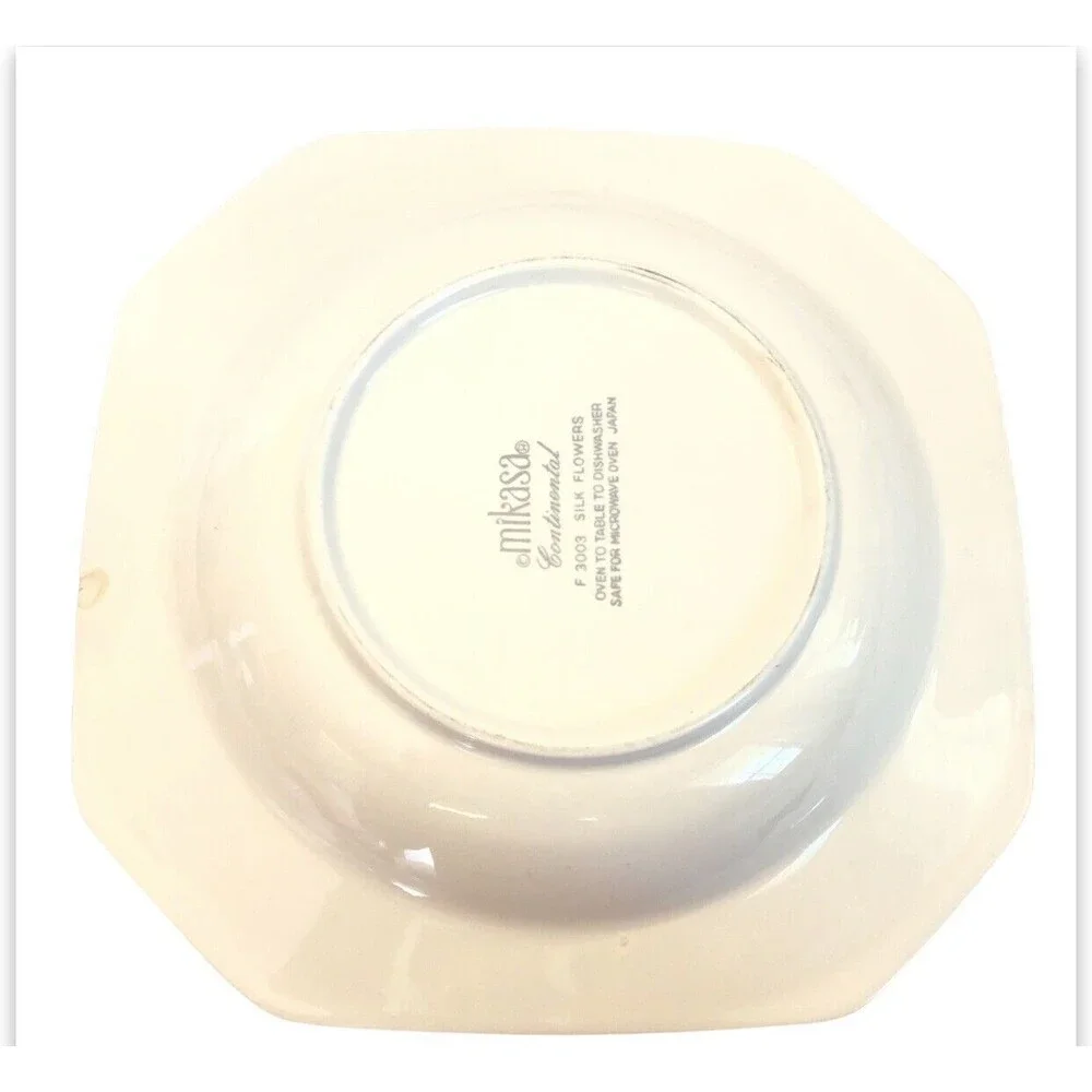Mikasa Continental Silk Flowers‎ F-3003 8.5” Low Rimmed Soup Bowls & Cups-2 Sets
